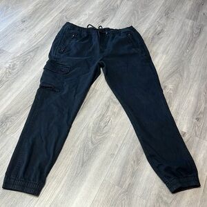 Joes jeans black distressed  jogger style pants size XL